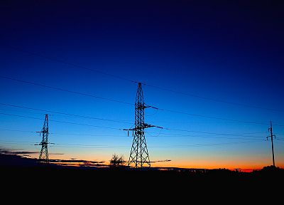 sunset, landscapes, nature, electricity pole - desktop wallpaper
