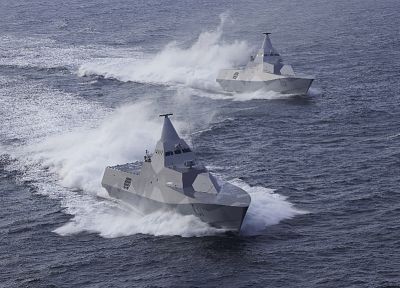 stealth, ships, navy, Swedish, vehicles, Visby class corvette, HSwMS Helsingborg - desktop wallpaper