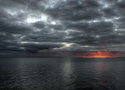 sunset, clouds, sea - related desktop wallpaper
