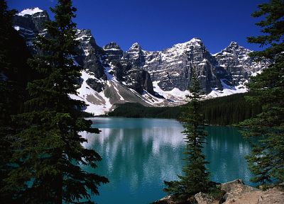 mountains, landscapes, trees, lakes - related desktop wallpaper