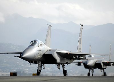aircraft, military, runway, F-15 Eagle - desktop wallpaper