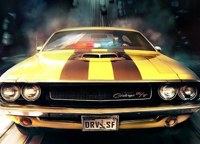 video games, cars, artwork, Driver: San Francisco, Dodge Challenger R/T - desktop wallpaper