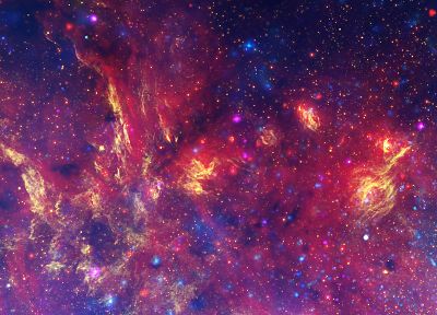 outer space, stars, nebulae, multiscreen - random desktop wallpaper