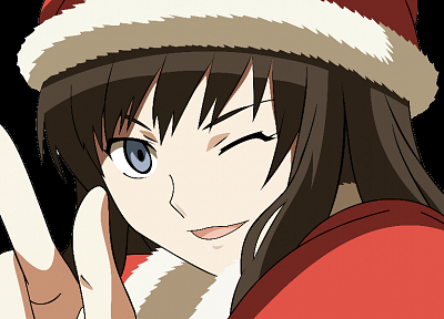 vectors, transparent, Amagami SS, Morishima Haruka, Santa outfit, anime vectors - desktop wallpaper