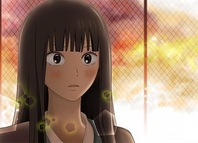 Kimi ni Todoke, Kuronuma Sawako, anime girls, chain link fence - desktop wallpaper