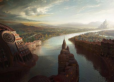fantasy, landscapes, cityscapes, artwork - desktop wallpaper
