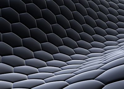 3D view, abstract, dark, design, hexagons, digital art, honeycomb - related desktop wallpaper
