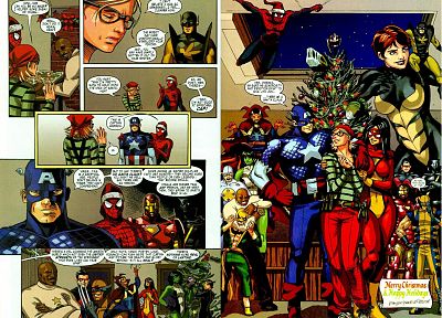 Spider-Man, Captain America, Christmas, Marvel Comics - desktop wallpaper
