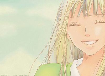 blondes, Kimi ni Todoke, smiling, Kuronuma Sawako, anime girls - duplicate desktop wallpaper