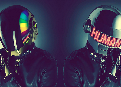 robots, Daft Punk, helmets, DJ - related desktop wallpaper