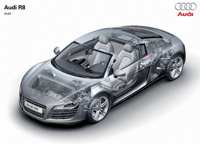 cars, Audi R8, cutaway, German cars - random desktop wallpaper