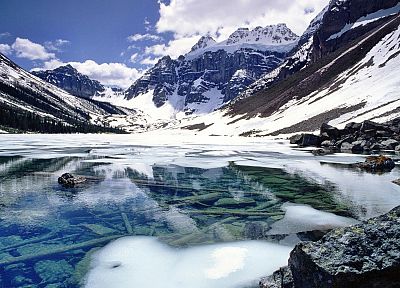 mountains, landscapes, nature, snow, Canada, Alberta, lakes, Banff National Park, land - related desktop wallpaper