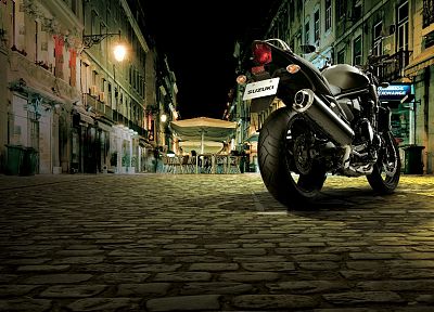 streets, Suzuki, vehicles, motorbikes - related desktop wallpaper