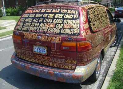 text, cars, religion, insane, Jesus Christ, zealot, fanatic - desktop wallpaper