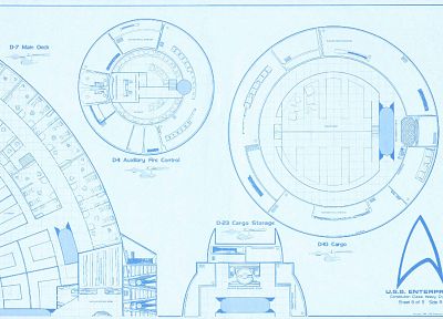 Star Trek, blueprints, spaceships, vehicles, USS Enterprise, Star Trek logos, Star Trek schematics - related desktop wallpaper