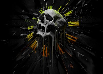 skulls, clocks - desktop wallpaper