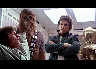 Star Wars, movies, Luke Skywalker, screenshots, Han Solo, Chewbacca, C-3PO, Harrison Ford, Mark Hamill, Star Wars: The Empire Strikes Back - related desktop wallpaper
