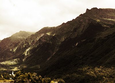 mountains, landscapes, forests - duplicate desktop wallpaper