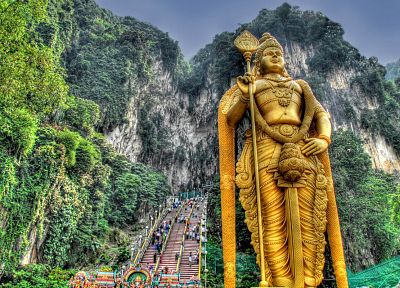 jungle, Buddha, statues, HDR photography - desktop wallpaper