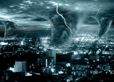 tornadoes, lightning - duplicate desktop wallpaper