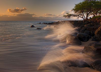 waves, Hawaii, beaches - related desktop wallpaper