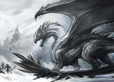 snow, dragons - related desktop wallpaper
