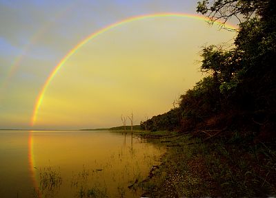 rainbows, lakes - duplicate desktop wallpaper