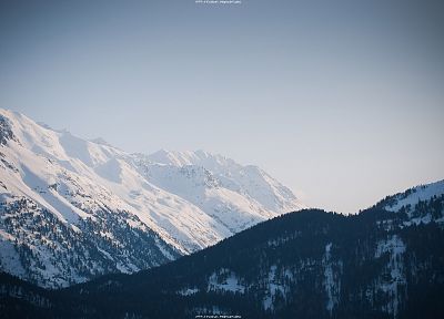 mountains, landscapes, snow, forests - duplicate desktop wallpaper