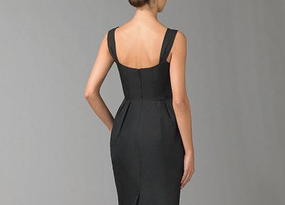 brunettes, women, models, black dress, Fernanda Prada - desktop wallpaper