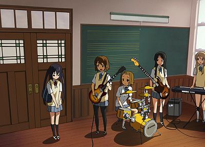 K-ON!, Hirasawa Yui, Akiyama Mio, Tainaka Ritsu, Kotobuki Tsumugi - desktop wallpaper