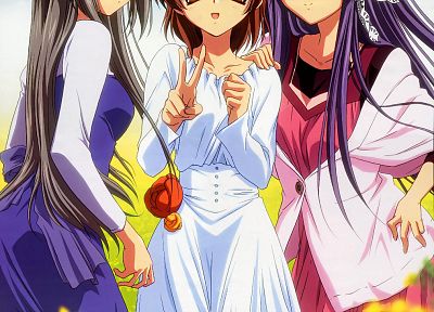Clannad, Sakagami Tomoyo, Furukawa Nagisa, Fujibayashi Kyou, anime - related desktop wallpaper