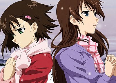 winter, True Tears, Noe Isurugi, Hiromi Yuasa, anime girls - duplicate desktop wallpaper