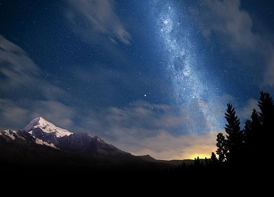 mountains, nature, Milky Way, skyscapes - random desktop wallpaper
