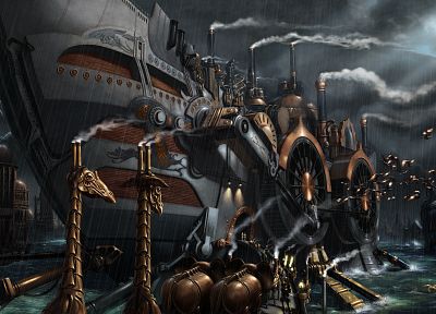steampunk, ships, vehicles, Noah's Ark - related desktop wallpaper