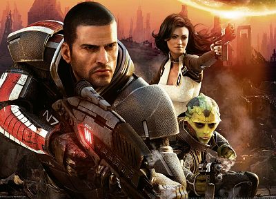 video games, Mass Effect, artwork, 3D, Commander Shepard - related desktop wallpaper
