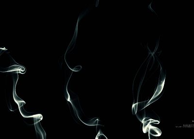 smokes, black background - desktop wallpaper