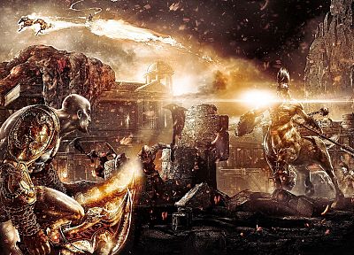 video games, Kratos, God of War, artwork - desktop wallpaper
