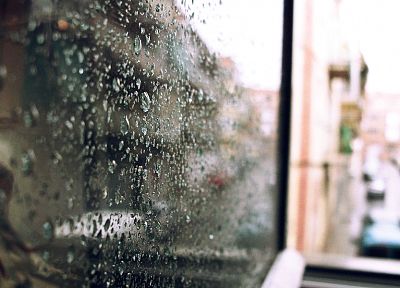 cars, balcony, bokeh, water drops, rain on glass - random desktop wallpaper