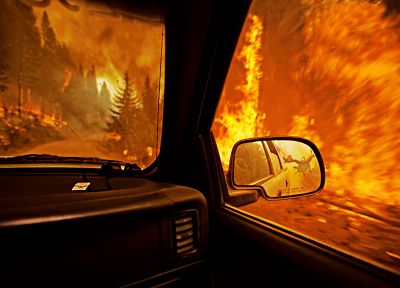 fire, side car mirror - duplicate desktop wallpaper