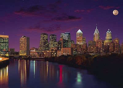 cityscapes, Pennsylvania, Philadelphia, evening - random desktop wallpaper