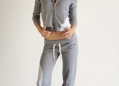 brunettes, models, Alessandra Ambrosio, jogging suit - duplicate desktop wallpaper