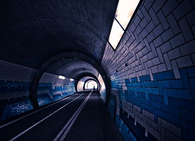 streets, dark, cars, tunnels - random desktop wallpaper