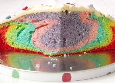 rainbows, nom, cakes - duplicate desktop wallpaper