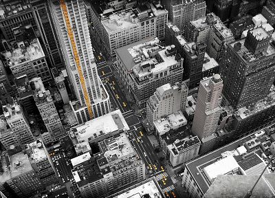 cityscapes, New York City, selective coloring - random desktop wallpaper