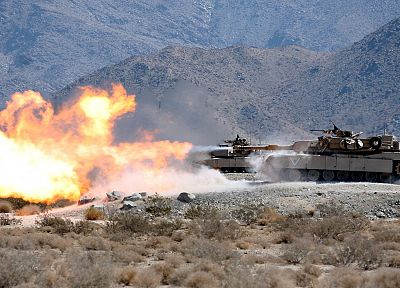 army, fire, deserts, m1a1, Abrams, tanks, armor, range - random desktop wallpaper