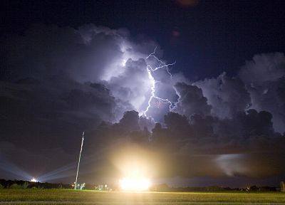 clouds, night, storm, lightning - desktop wallpaper