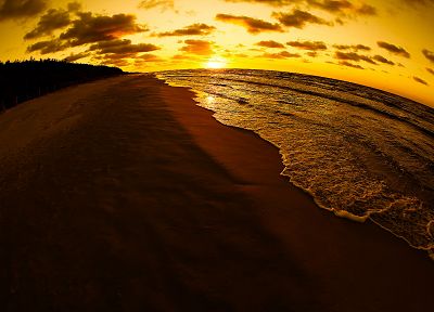sunset, ocean, beaches - desktop wallpaper