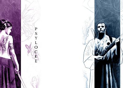 Psylocke, The Punisher, Marvel Comics - duplicate desktop wallpaper