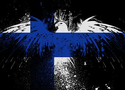 eagles, flags, Finland - desktop wallpaper