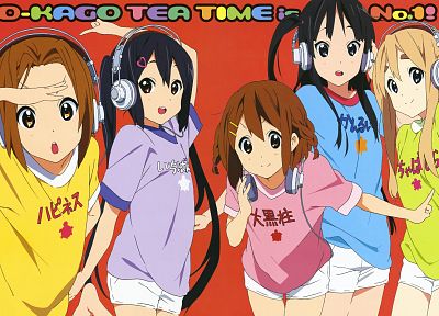 K-ON!, Akiyama Mio, Tainaka Ritsu, Kotobuki Tsumugi, Nakano Azusa, Ho-Kago Tea Time - duplicate desktop wallpaper